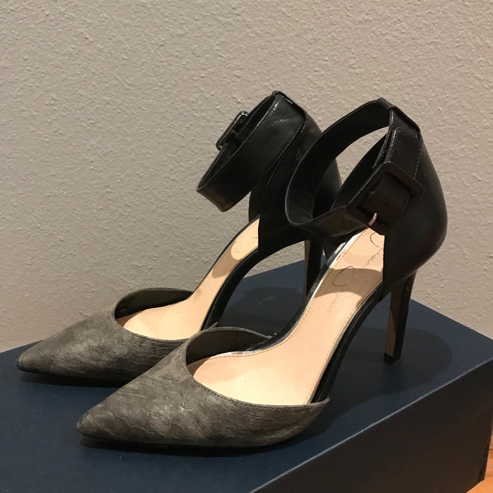 Jessica Simpson heels with ankle straps